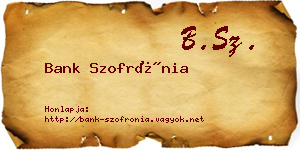 Bank Szofrónia névjegykártya